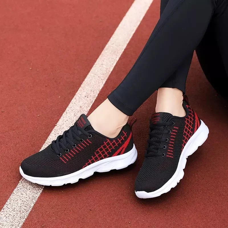 

NEW 2023 women shoes 2022 lace up breathable casual shoes women sneakers lightweight hollow soft flat shoes zapatillas mujer