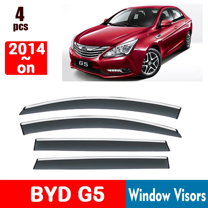 FOR BYD G5 2014-On Window Visors Rain Guard Windows Rain Cover Deflector Awning Shield Vent Guard Shade Cover Trim Accessories