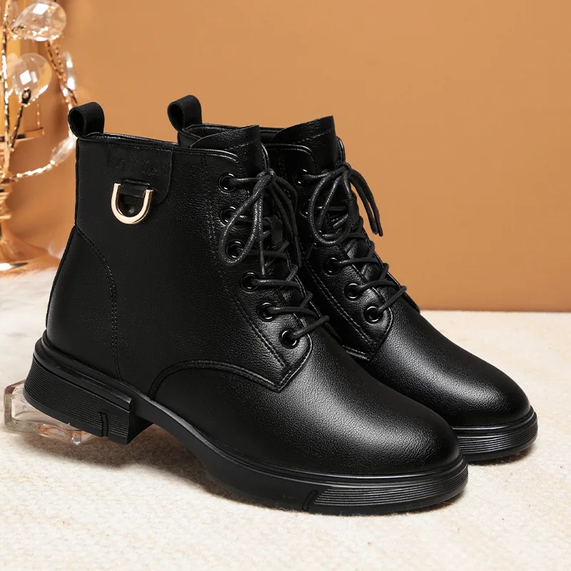 Винтажные удобные ботинки из мягкой кожи 3 см женские туфли на квадратном каблуке