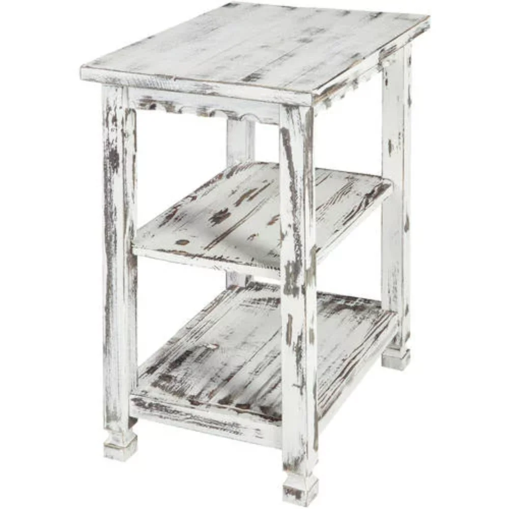 

Country Cottage 2 Shelf End Table, White Antique Finish, Small Table, Sofa Side Table, Place Small Items, Simple and Generous