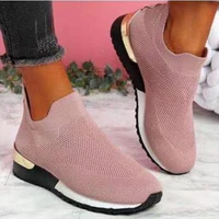 mesh sneakers women comfortable solid color platform shoes female breathable slip on women sneakers zapatillas mujer