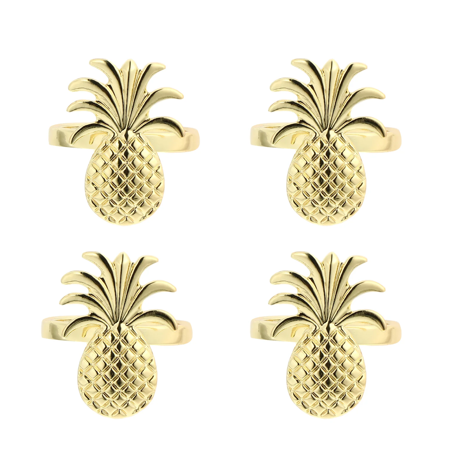 

Napkin Rings Pineapple Ring Holder Holders Table Holiday Serviette Hawaiian Summer Hawaii Buckles Beach Party Wedding Gold Decor