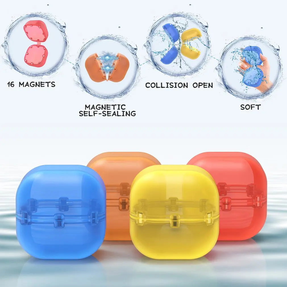 

Water Bomb Square Splash Balls Water Balloons Reusable Absorbent Outdoor Pool Beach Play Toy Pool Party Favors Water Fight Game