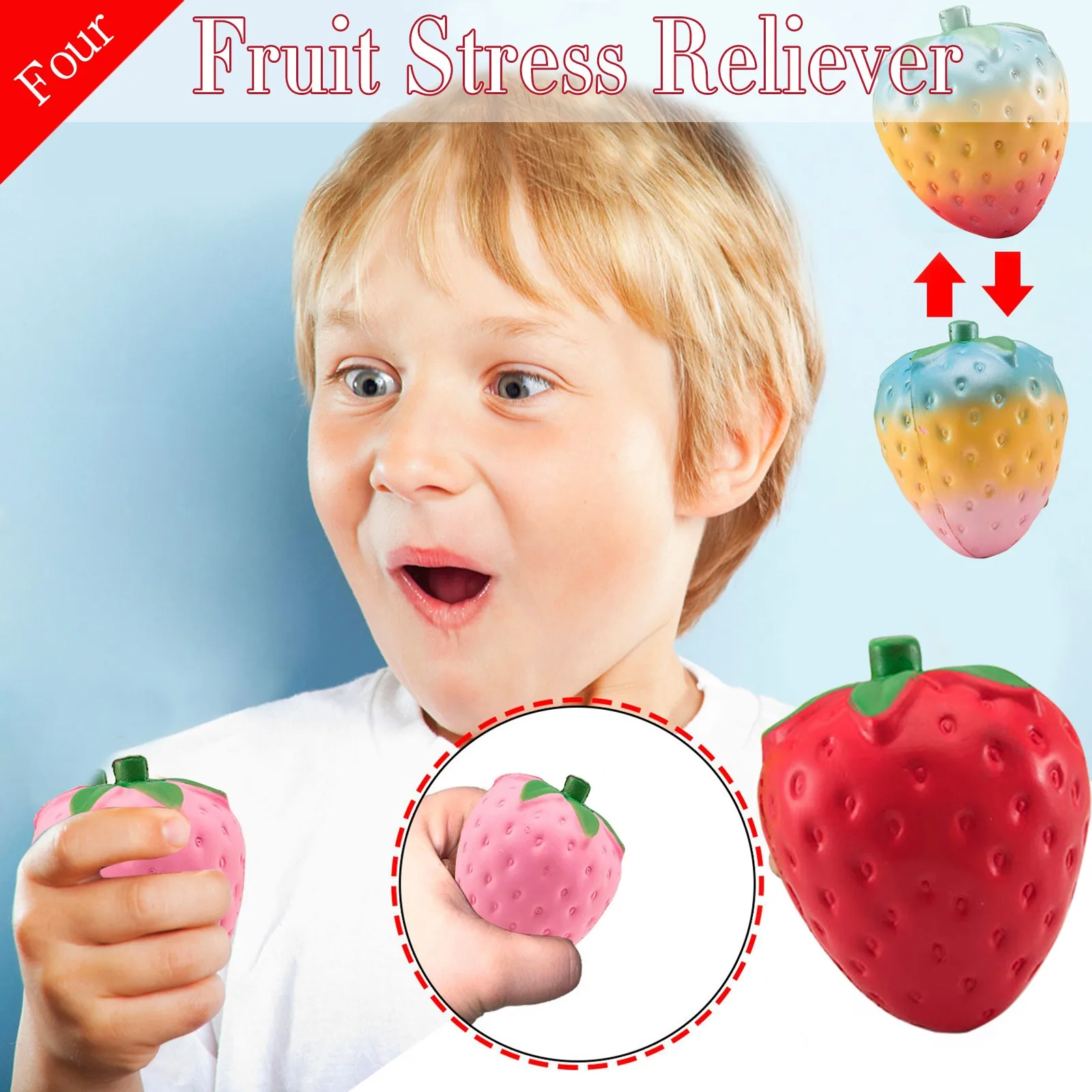 

Simulation Fruit Colorful Strawberry Decompression Toy Novelty Decompressed Stress Relief Toys Zabawki Dla Dzieci игрушки