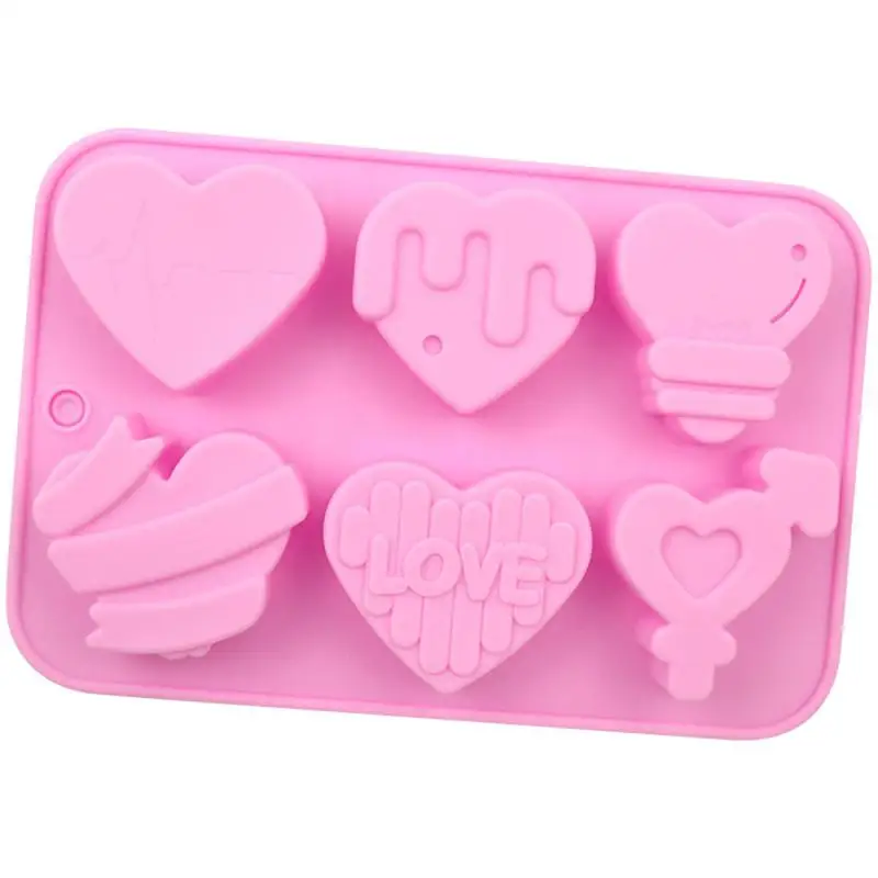 

Cake Baking Mold Chocolate Block Mold 6 Different Love High Quality Mold Handmade Silicone Mold Baking Mold Candy Mold Cake Mold