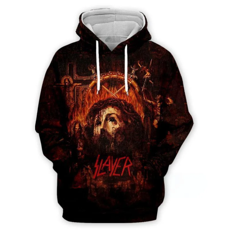 SLAYER ROCK Hoodies Men's 3D Print Hoodie Men Women Sweatshirt Casual Oversized Kids Clothing Streetwear Fashion