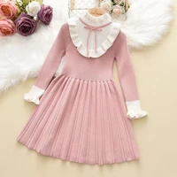 melario baby girl sweater knitted dress red christmas winter new bow long sleeve ruched sweater dress princess dress vestidos