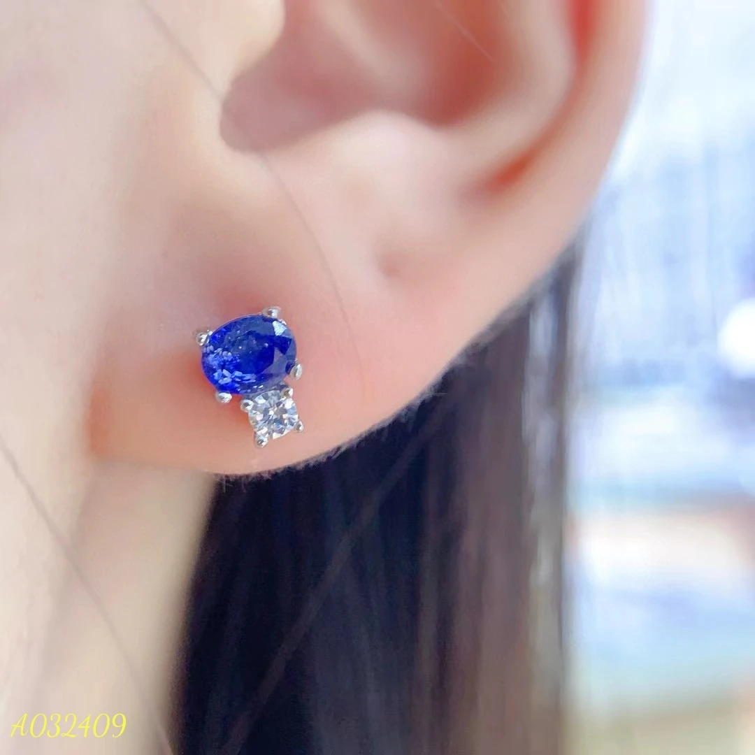 Женские серьги KJJEAXCMY в форме медведя из натурального сапфира S925 чистое серебро с