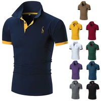 2022 fashion hot sale embroidered fawn mens polo shirts summer thin casual mens 100 cotton polo shirts