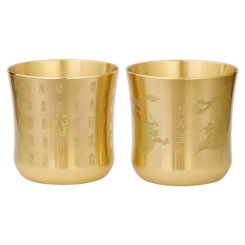 Антикварная Китайская Латунная Чашка Для Чая Домашний Бар Посуда Напитков