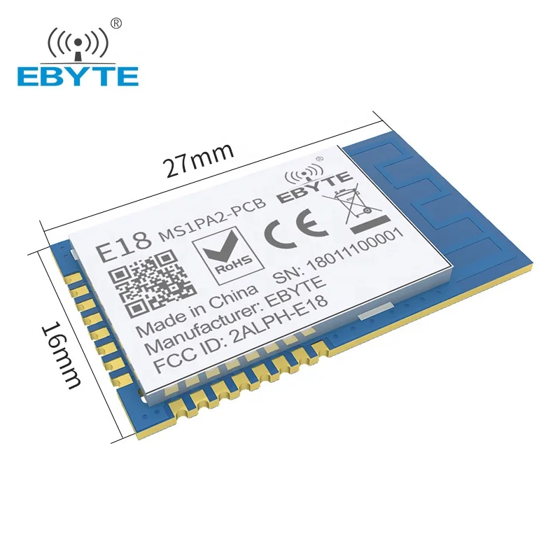 CC2530 ZigBee 2.4GHz Wireless Module E18-MS1PA2-PCB EBYTE 100mW Long Distance Zigbee AD HOC Network Module With PCB Antenna