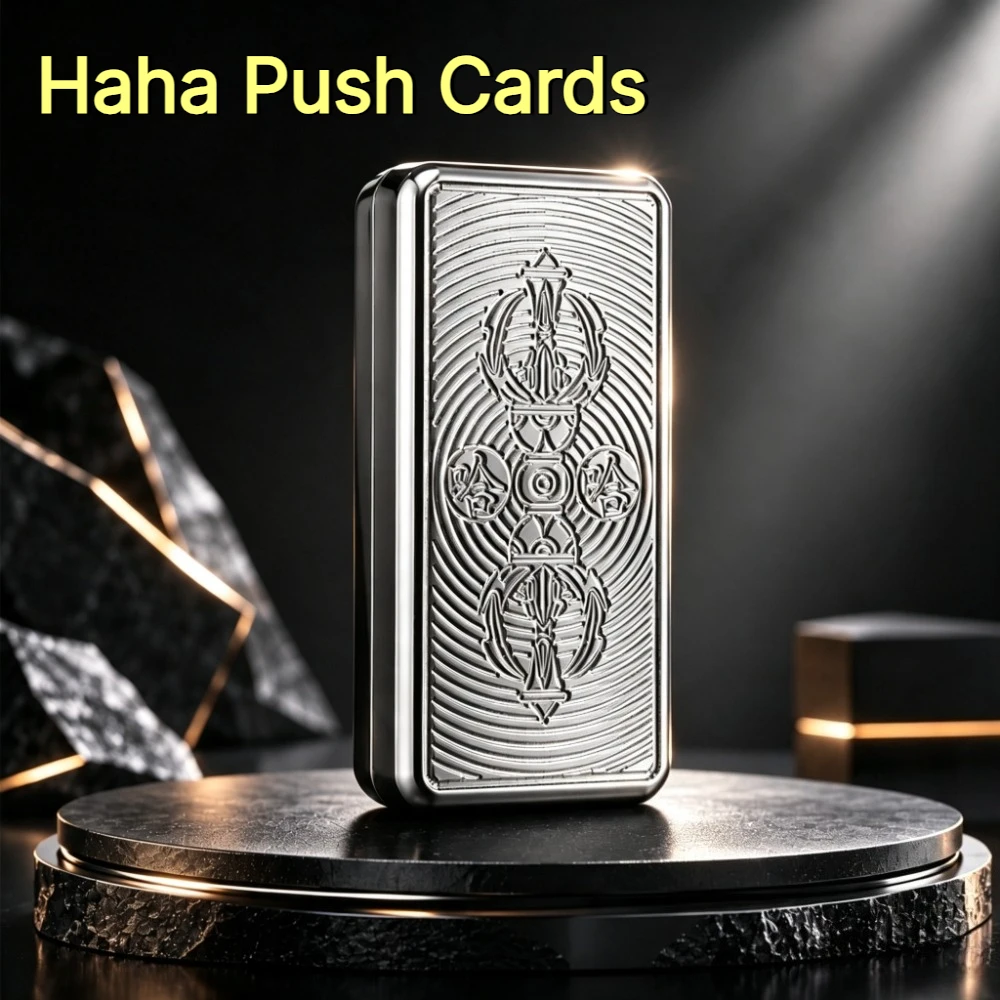 Фото Halo Player EDC Haha Push Card Магнитная плотная трековая механическая металлическая игрушка-антистресс с бакиболом для пальцев №2