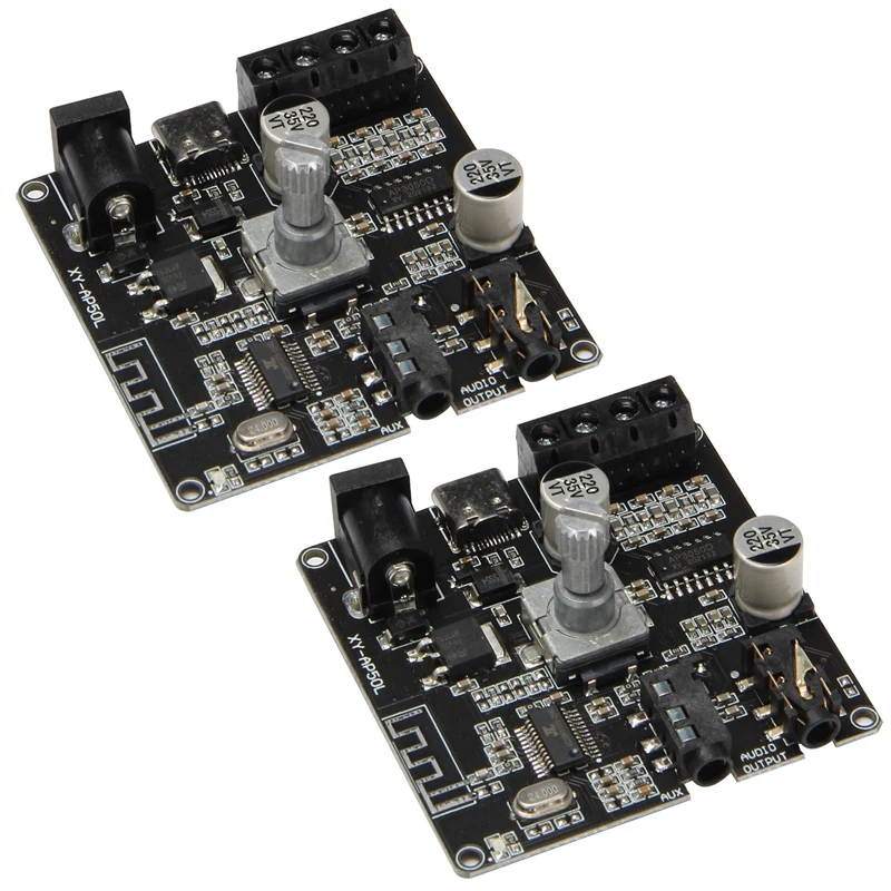 

New 4X XY-AP50L Mini Bluetooth 5.0 50W+50W Wireless Audio Power Digital Amplifier Board Stereo Amp 3.5MM AUX USB APP
