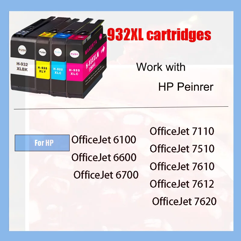 Совместимый с Vilaxh 932XL 933 для HP932 933XL сменный картридж принтера HP Officejet 6100 6600 6700 7110 7610