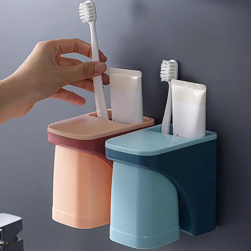 

Suction Cup Toothpaste Toothbrush Holder Wall-Mounted Single Cup Holder Bathroom Accessories 2022 Set Di Accessori Per Il Bagno