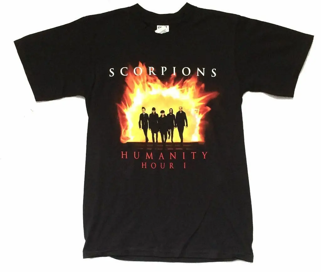 

Scorpions Flame Band Humanity Hour I Tour Black T Shirt New Kelseyville