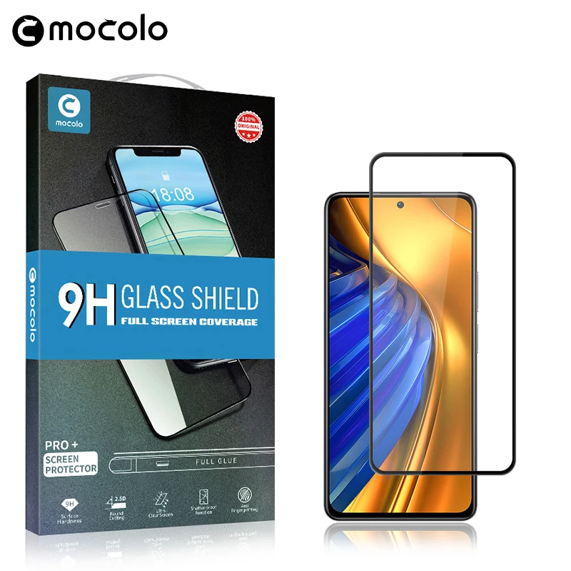 

for POCO F4 Screen Protector Mocolo Full Glued Adhesive 9H Tempered Glass Film for Xiaomi POCO F4 GT Screen Protector