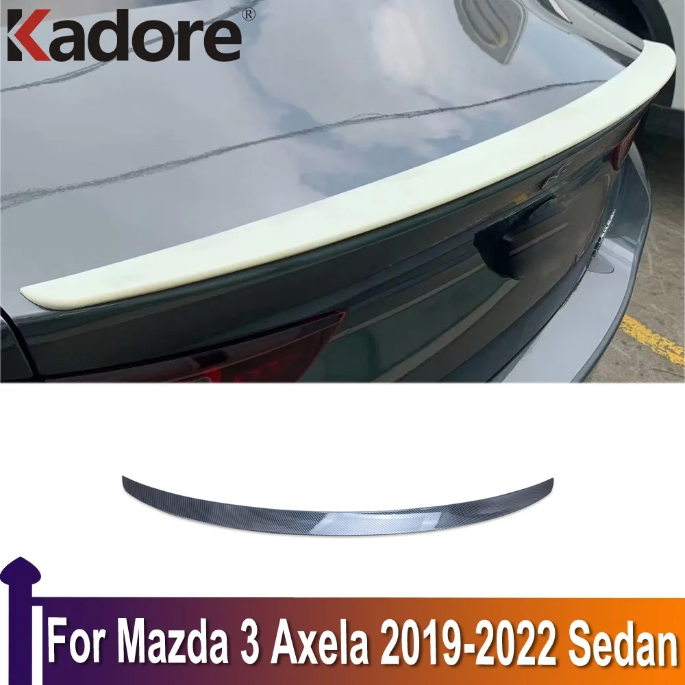 

Автомобильный задний спойлер на крышу багажника, отделка для Mazda 3 M3 Axela 2019-2022 седан, углеродное волокно, заднее крыло, бампер, крышка, отделка,...
