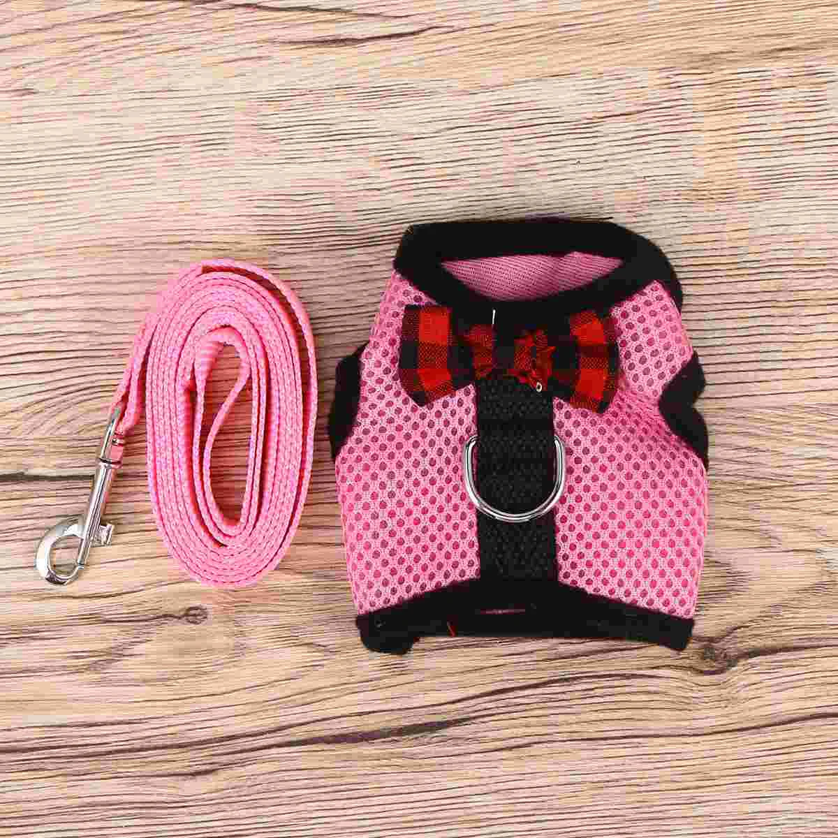 Новая дышащая сетчатая ткань с милым домашним животным и поводком жилет для