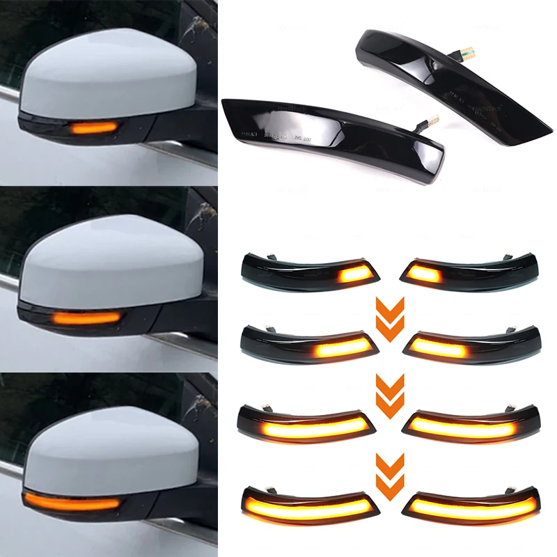 

2pcs Flowing Turn Signal Light LED Side Wing Rearview Mirror Dynamic Indicator Blinker For Ford Focus 2 3 Mk2 Mk3 Mondeo Mk4
