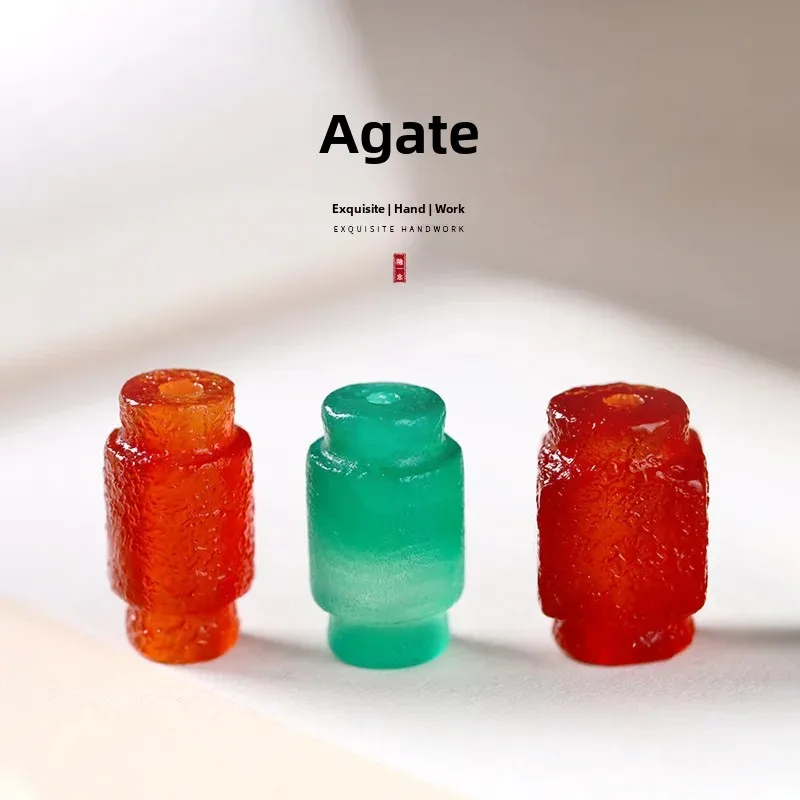 Креативные бусины из красного агата Misshapen зеленого круглые цилиндрические
