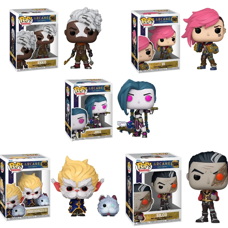 Оригинальная аниме-фигурка Funko Pop League Of Legends Jinx Vi фигурка Q Version Arcane ‌ Модель куклы