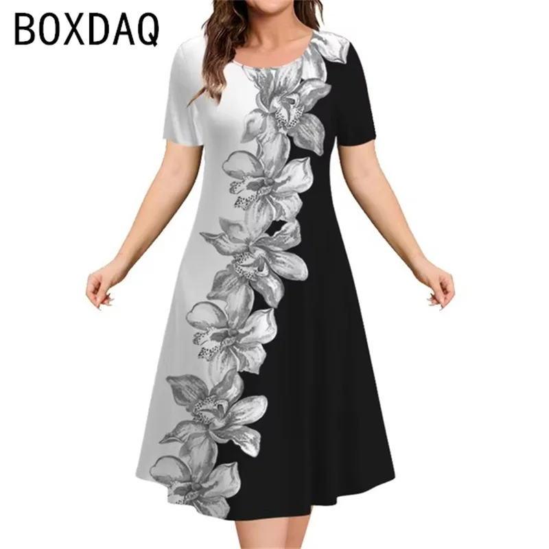 Женское винтажное платье трапециевидной формы с 3D цветочным узором