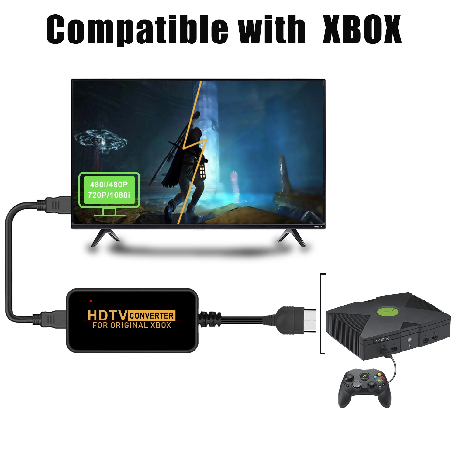 Original Xbox to HDMI Converter HD Link Cable for Original Xbox Convert to HDTV Adapter for XBOX 480P 720P 1080P HDTV Monitor