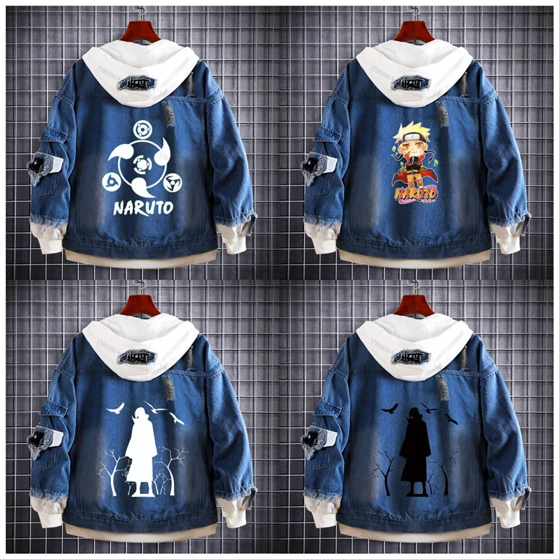 

Толстовка мужская джинсовая с капюшоном, верхняя одежда из денима, утепленная куртка на молнии, костюм для косплея