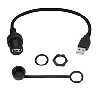 30cm usb 2 0 a male to a female mount extension dash flush dashboard waterproof cable for car boat motorcycle truck