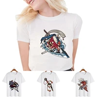t shirt top women summer round neck short sleeve tshirts clothing all match pullover casual breathable samurai print tees shirts