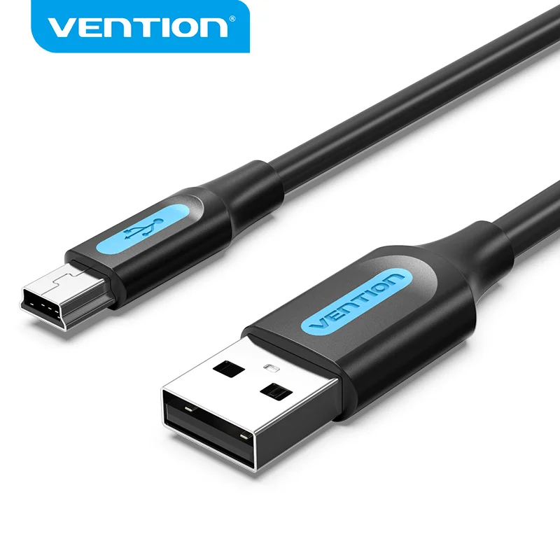 Кабель Mini USB 2.0/Mini USB 2.0, Vention, для передачи данных, для цифровой камеры, жесткого диска, MP3-, MP4-проигрывателя, видеорегистратора, GPS навигатора