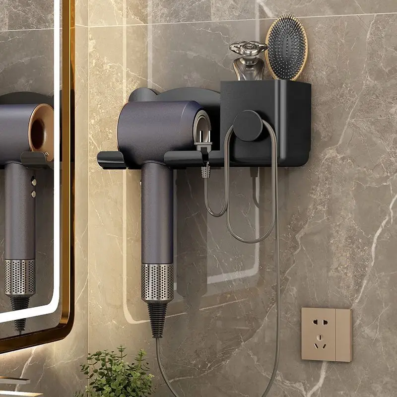 

Household hair dryer shelf toilet razor hair dryer cylinder receive stents placed frame hanging free punch