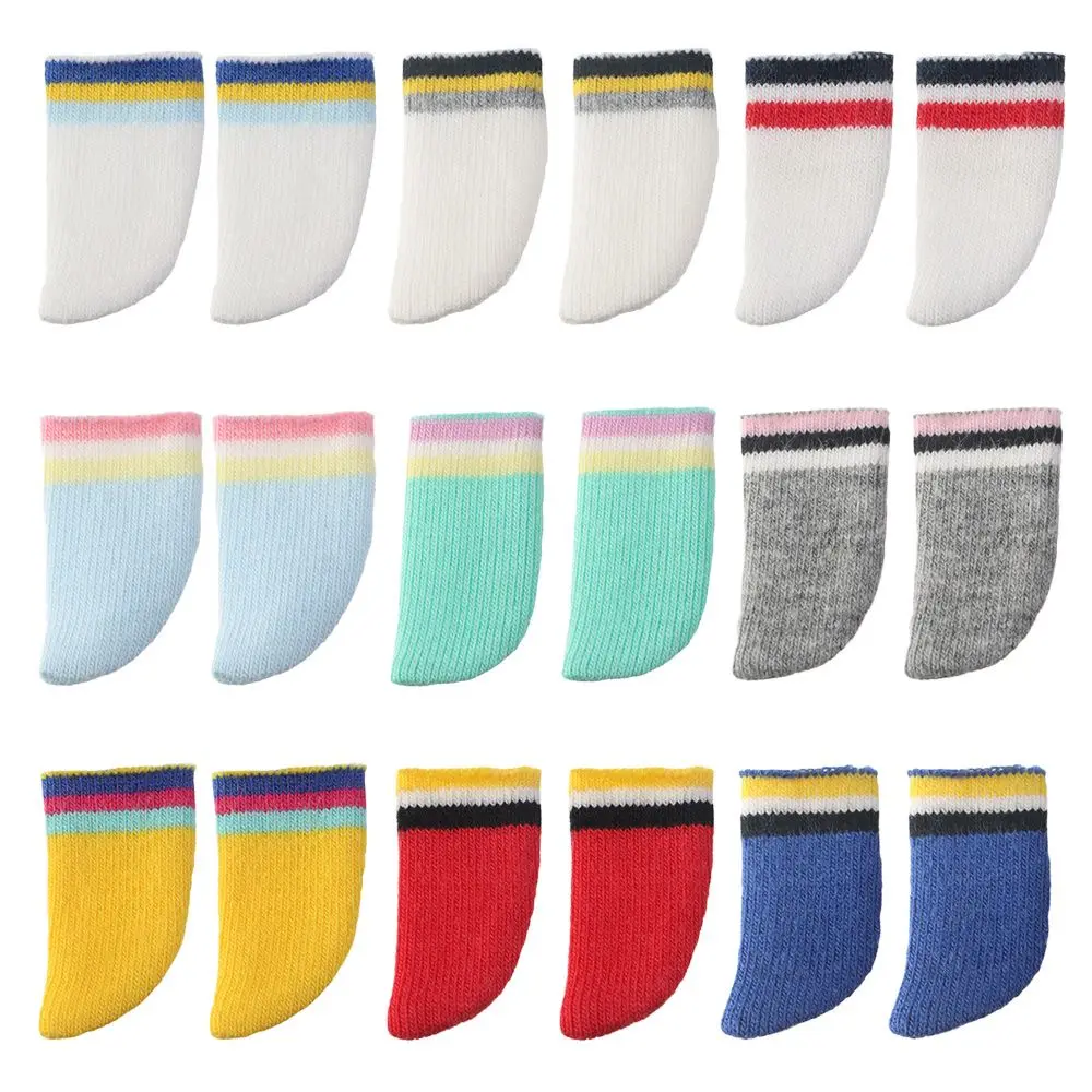 

1 Pair Stripe Socks Toys Gift for ob11 Doll Stocking Clothes 1/8 1/11 Doll Children Girl DIY Dollhouse Decoration Accessories