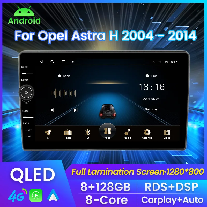 

MLOVELIN For Opel Astra H 2004 - 2014 Car Radio Multimedia Video Player Navigation GPS Android 2 din No dvd 8G+128G SWC carplay