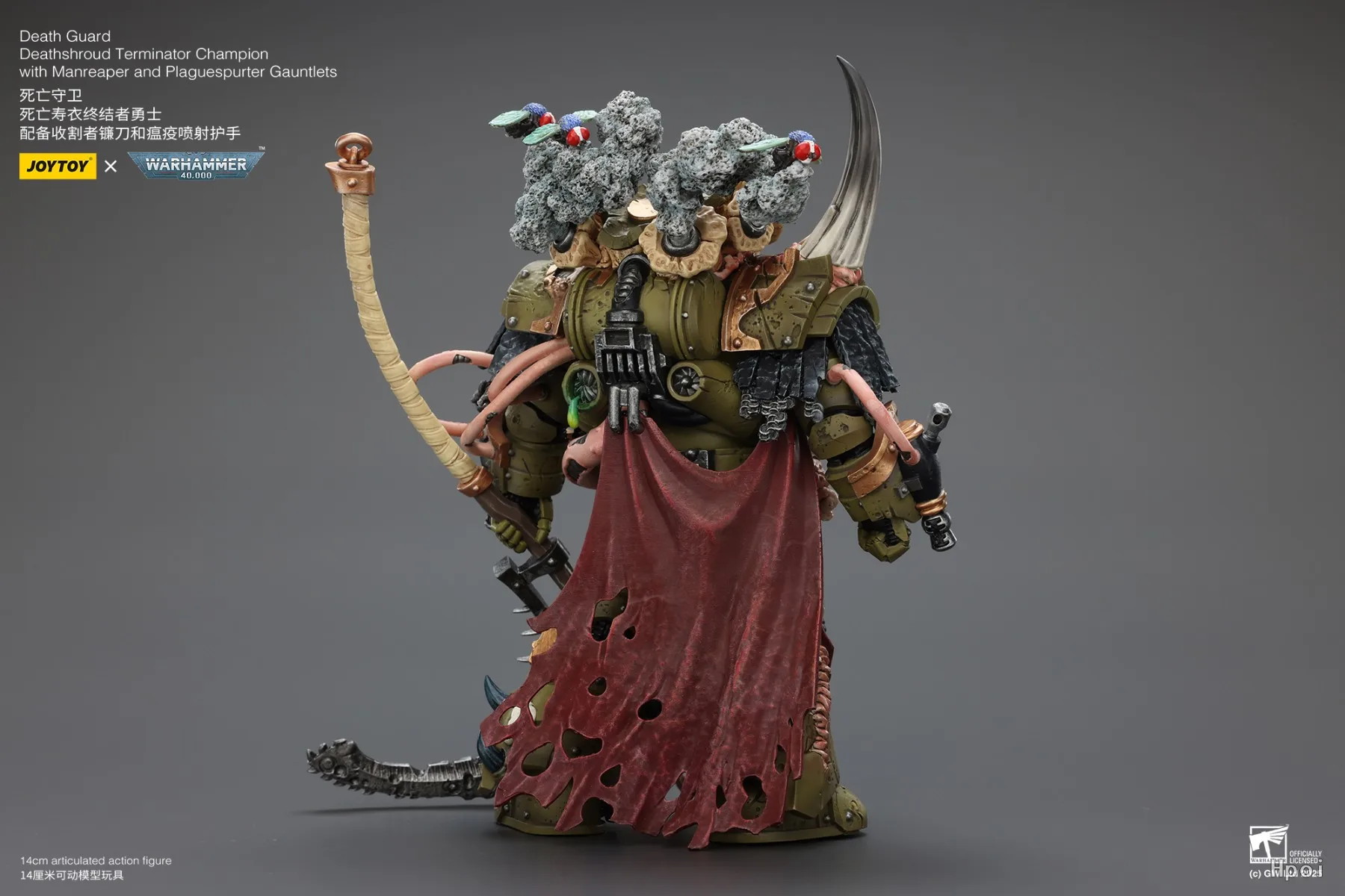 Фото В наличии: JOYTOY WARHAMMER 40K Death Guard Deathshroud Terminator Champion, фигурки в масштабе 1/18, модель, игрушка, подарок, коллекция. №2