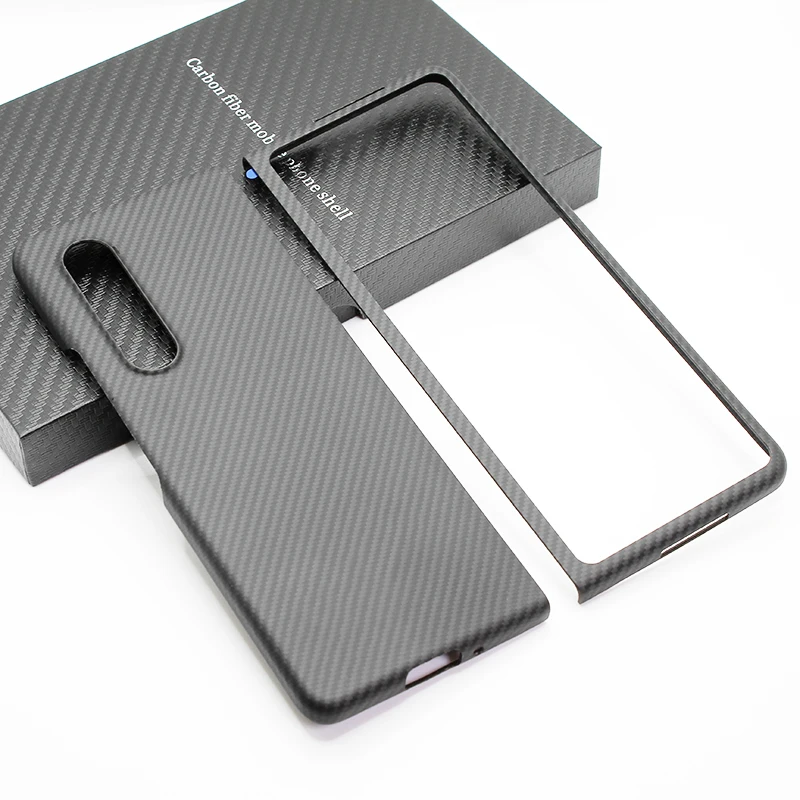 

Case for Samsung Z Fold 3 W22 Ultrathin 600D Carbon Fiber Aramid Anti-explosion Mobile Phone Protective Cases Covers Protection