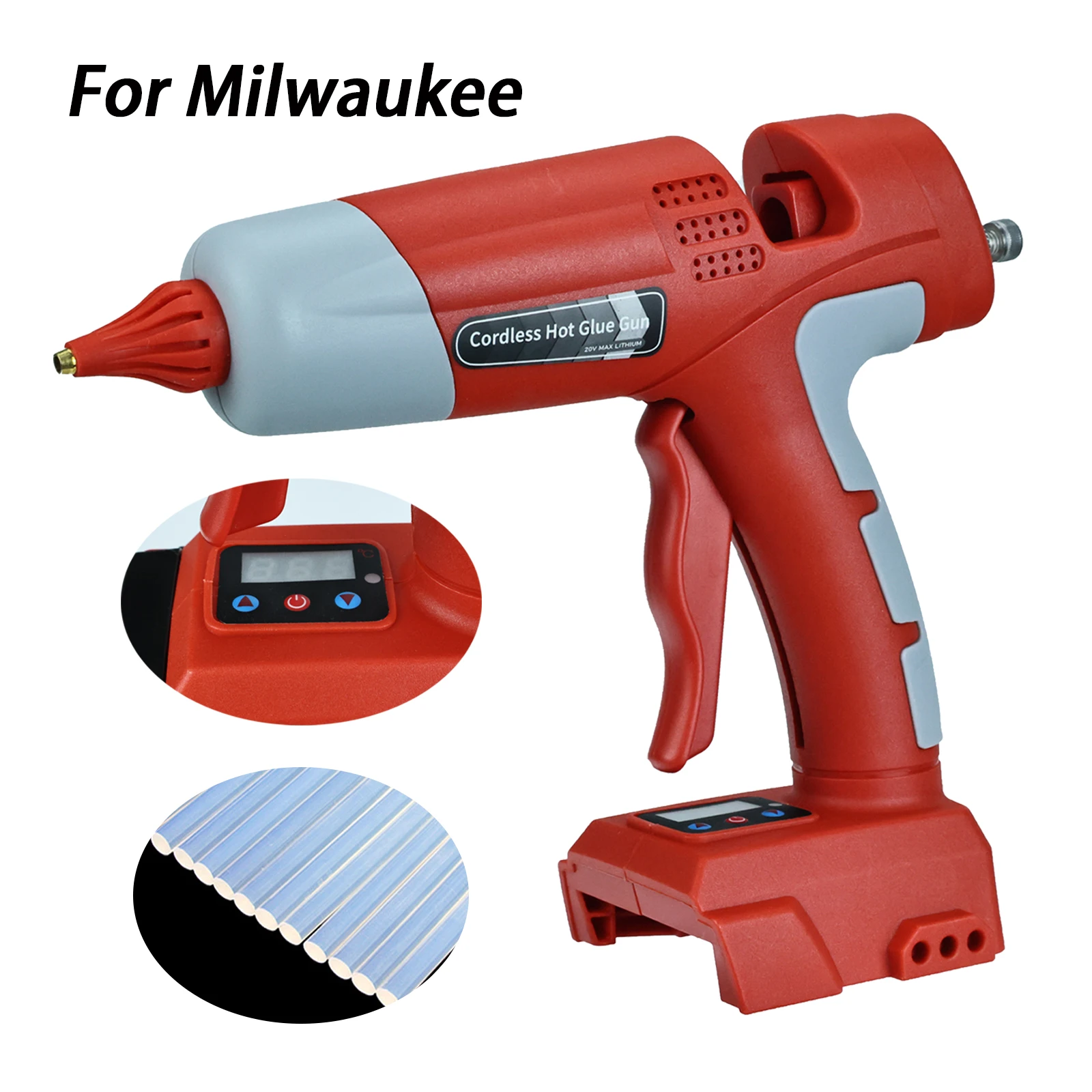 Cordless Hot Melt Glue Gun for Milwaukee 18-20V Li-ion Battery Repair DIY Tool Set With 10 Glue Sticks Power Tool Glue Gun