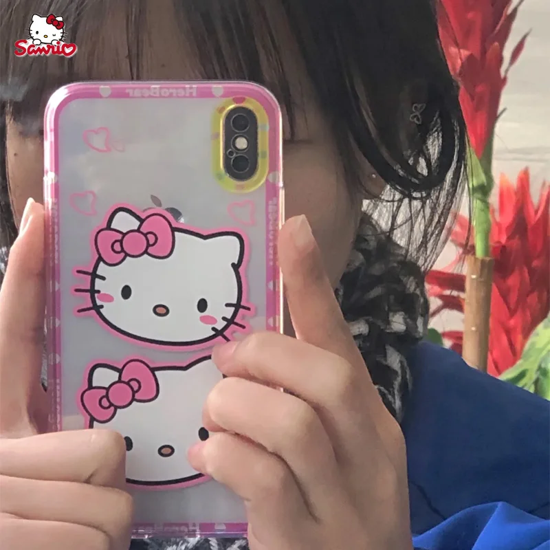 

Милый мультяшный чехол для Iphone с Hello Kitty для Iphone 13 11 12 Pro Max Xs X Xr 8 7Plus, мягкий чехол, милая Женская Девушка Y2K, модный роскошный
