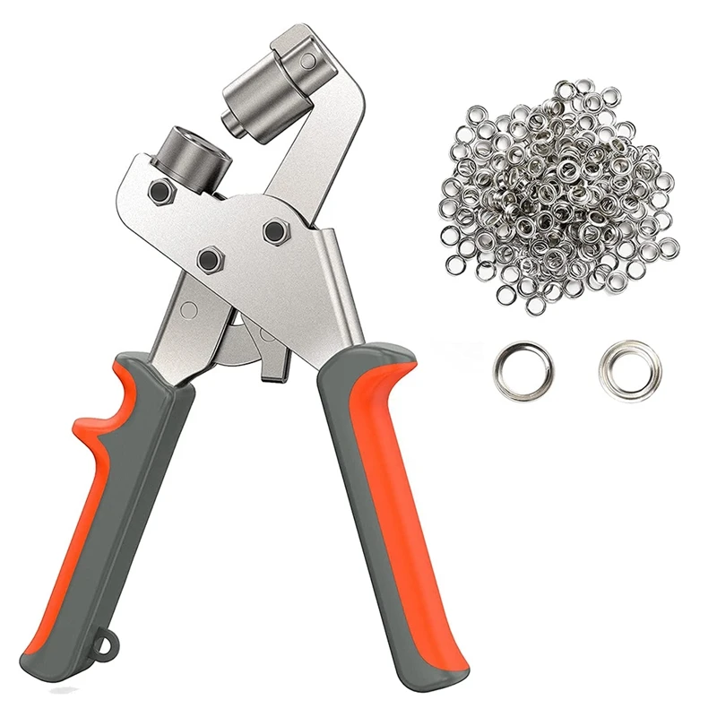 

Promotion! Grommet Tool Kit Grommet Press Pliers Portable Hold Punch Manual Kits Handheld Eyelet Machine With 500Pc Grommets