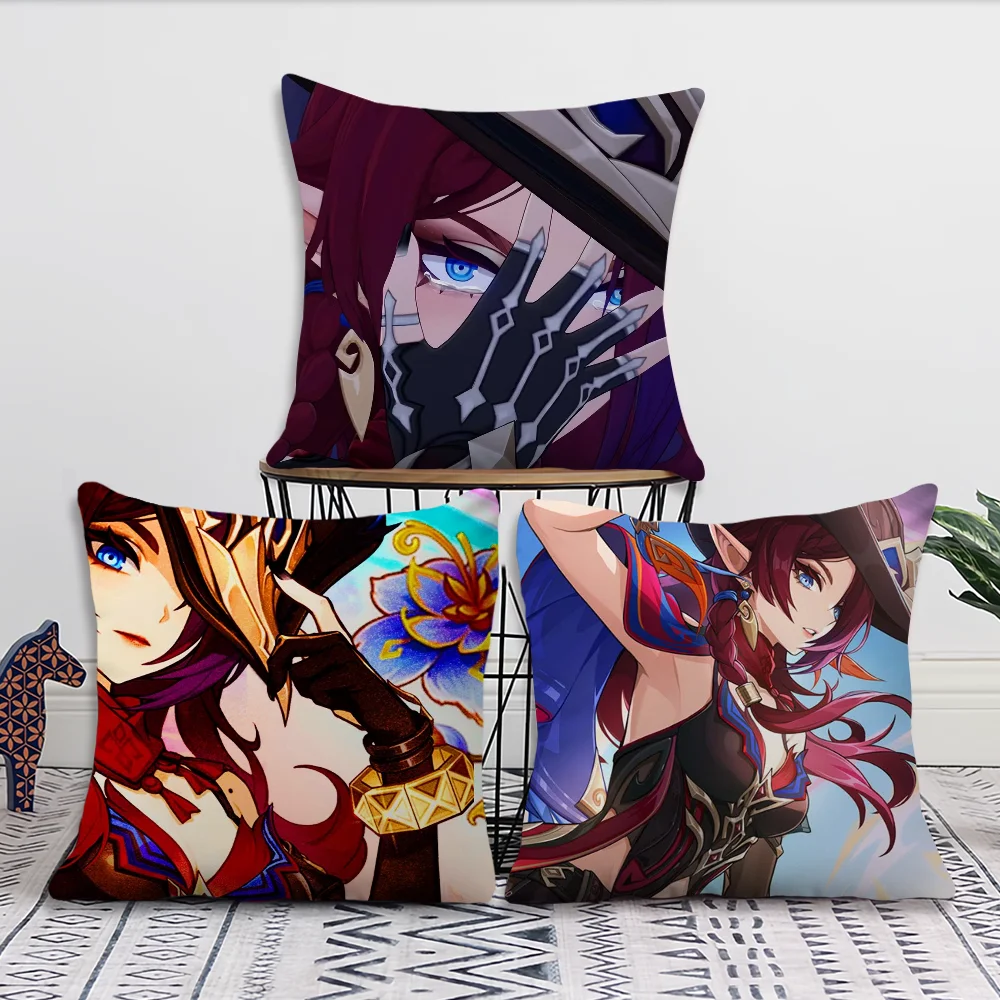 Chasca Genshin Impact Pillow Case For Sofa Bedroom Living Room Office Bedside Table Backrest Cushion Printing Square