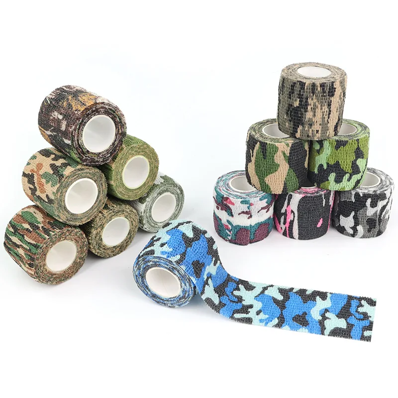 Elastic Wrap Tape Army Adhesive Outdoor Hunting Camouflage Stealth Tape Waterproof Wrap Durable Self Adhesive Elastic Bandage