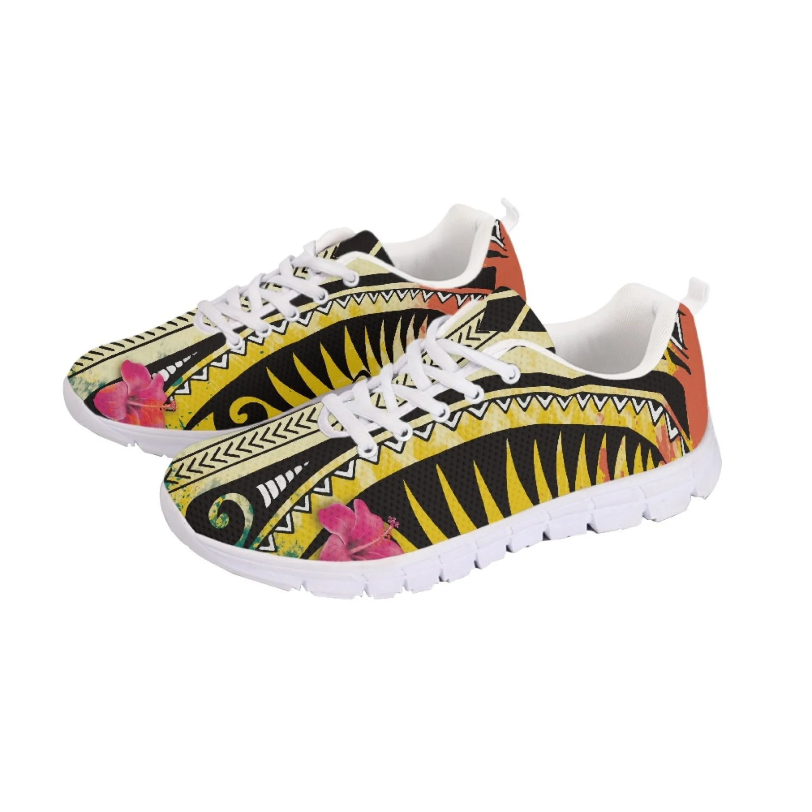 

Polynesian Tribal Samoan Totem Tattoo Samoa Prints Unisex Lightweight Breathable Mesh Sneakers Comfortable Walkng Jogging Shoes