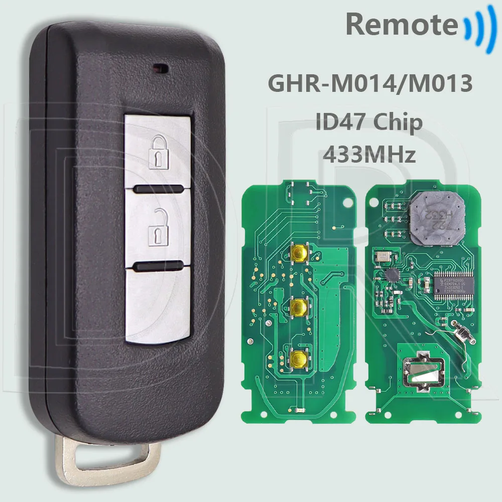 

DR GHR-M014 Модель: M013 ID47 Чип 433 МГц Бесключевой автомобильный дистанционный ключ для Mitsubishi Xpander Eclipse Cross 2017-2022