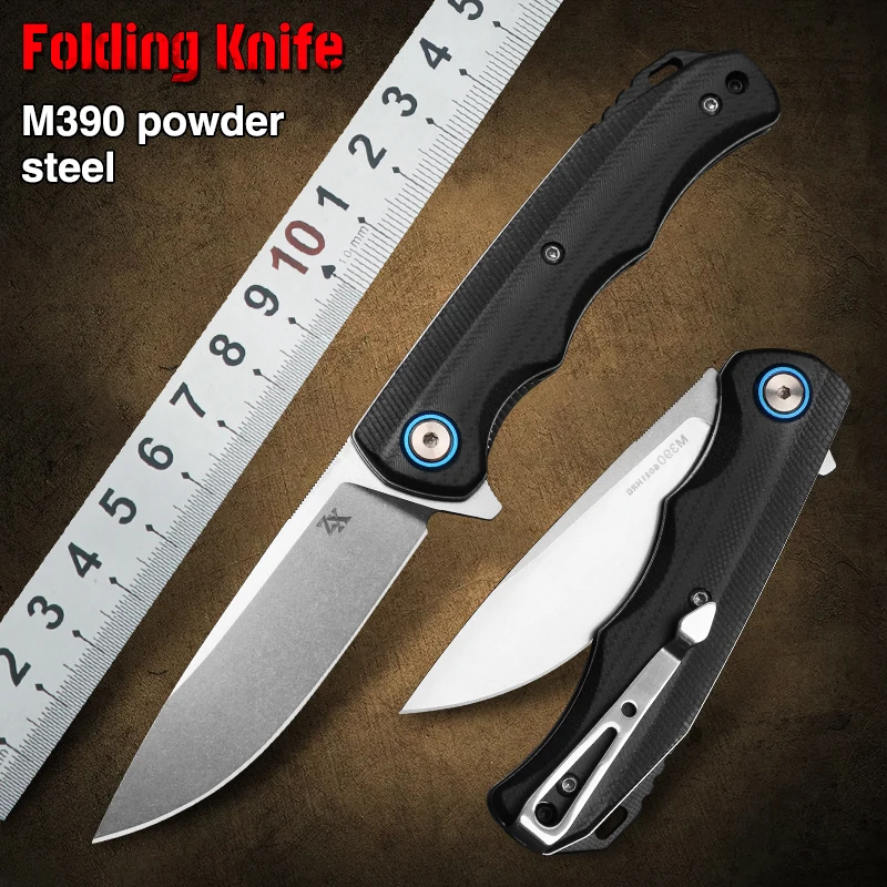 M390 Steel Military Folding Knife Outdoor Camping Hunting Knife G10 Handle Pocket Knife EDC Self Defence Survival Tool