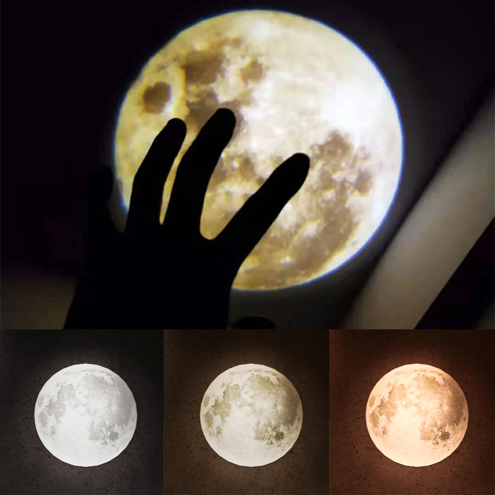 

USB Moon Lamp Stepless Dimming Waterproof LED Projector Night Light Background Atmosphere Moon Projector Night Light Photo Props