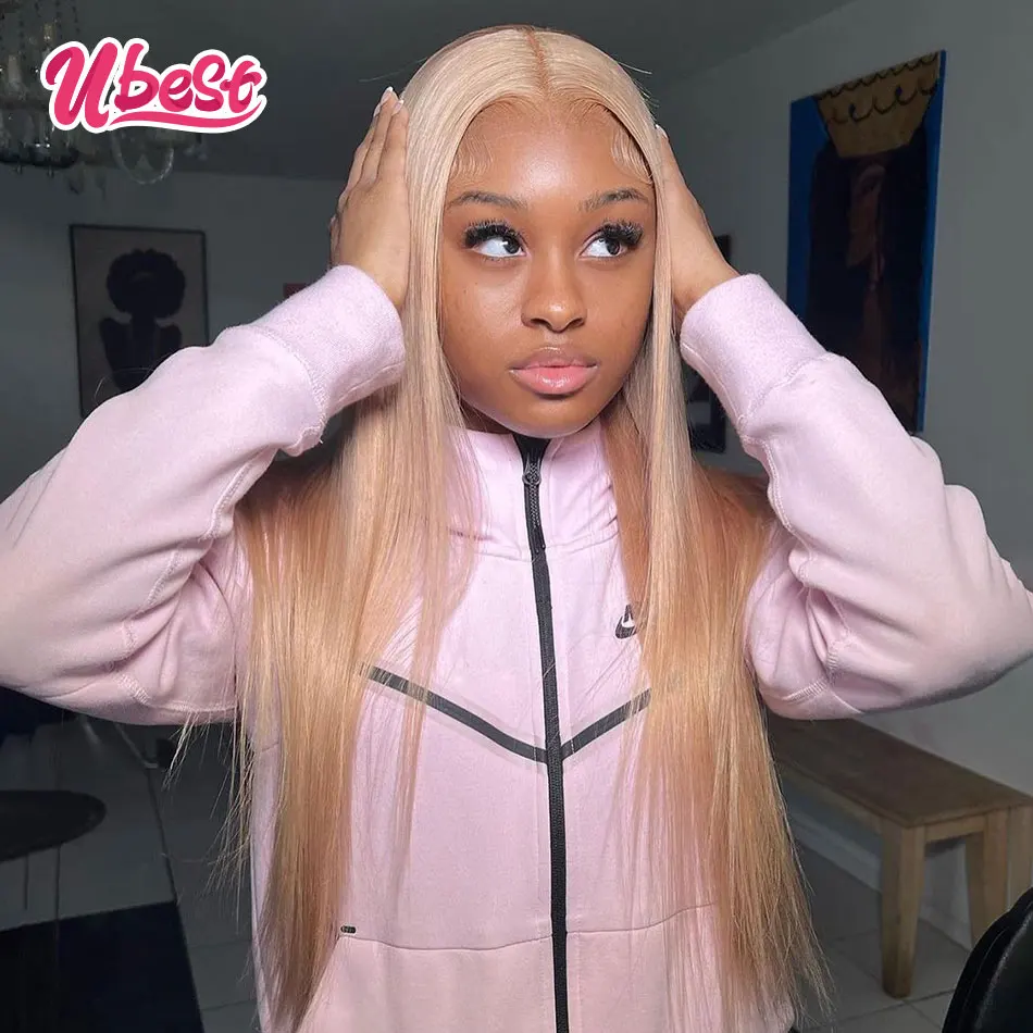 Ubest 32-дюймовые синие прямые человеческие волосы на сетке 13x4 613 цветные парики