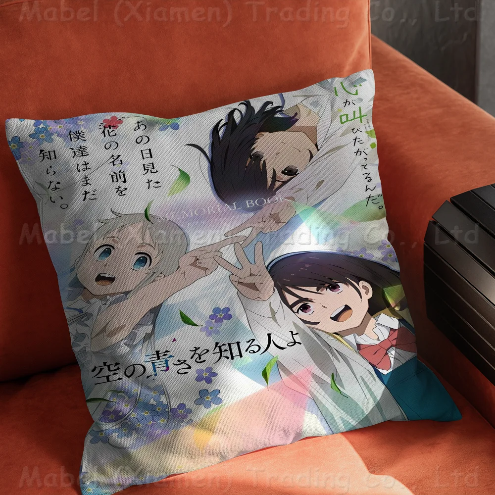 Anohana The Flower We Saw That Day Anime Pillowcase Toon Gift Cushion Cover Bedroom Home Sofa Chair Seat Decor Pillow Case
