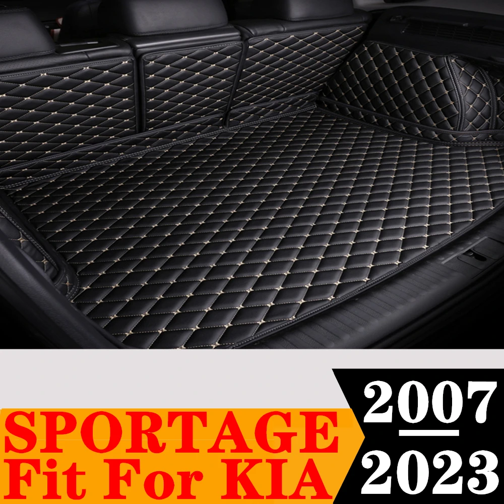 

Sinjayer Waterproof Highly Covered Car Trunk Mat Tail Boot Pad Carpet Cover High Side Cargo Liner For KIA Sportage 2007 08-2023