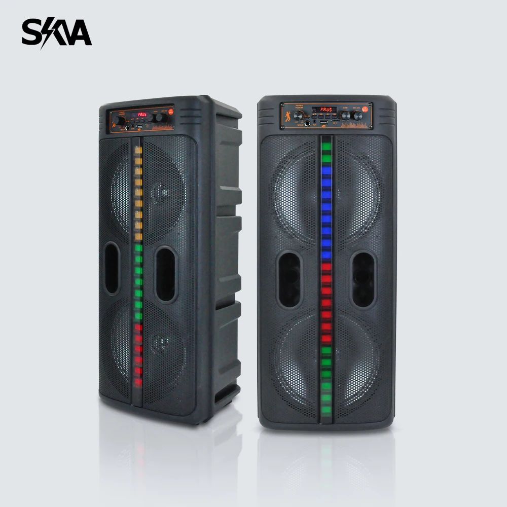 

20W Dual 8inch Bluetooth Speaker Karaoke Party Portable Loudspeakers Stereo Outdoor FM Speaker TWS Music Center with LED Light